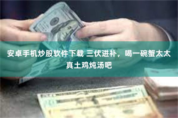 安卓手机炒股软件下载 三伏进补，喝一碗蟹太太真土鸡炖汤吧