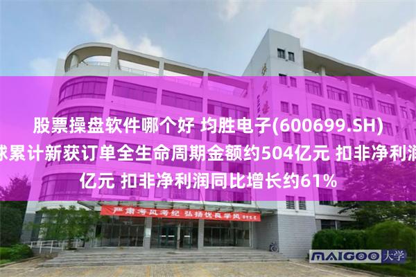 股票操盘软件哪个好 均胜电子(600699.SH)：上半年公司全球累计新获订单全生命周期金额约504亿元 扣非净利润同比增长约61%