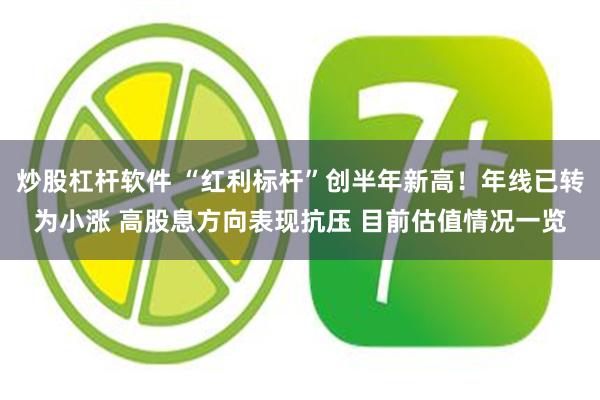 炒股杠杆软件 “红利标杆”创半年新高！年线已转为小涨 高股息方向表现抗压 目前估值情况一览