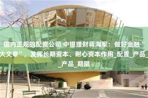 国内正规的配资公司 中银理财蒋海军：做好金融“五篇大文章”，发挥长期资本、耐心资本作用_配置_产品_期限