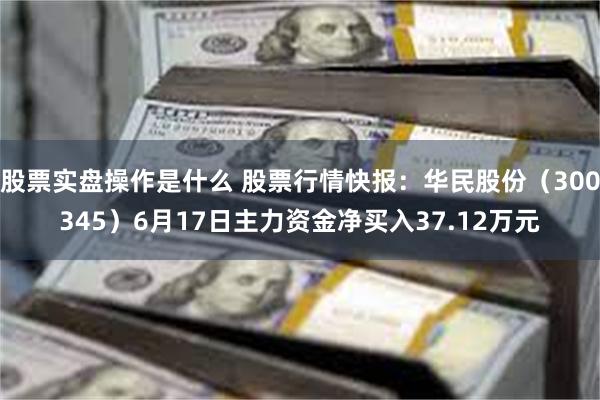 股票实盘操作是什么 股票行情快报：华民股份（300345）6月17日主力资金净买入37.12万元