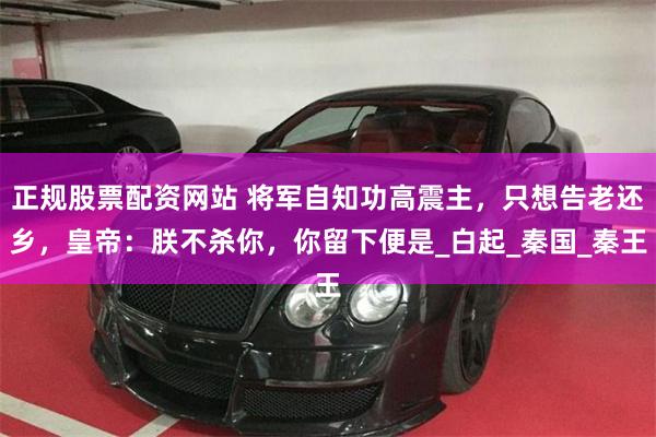 正规股票配资网站 将军自知功高震主，只想告老还乡，皇帝：朕不杀你，你留下便是_白起_秦国_秦王